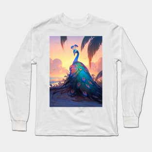 Beach Peacock Long Sleeve T-Shirt